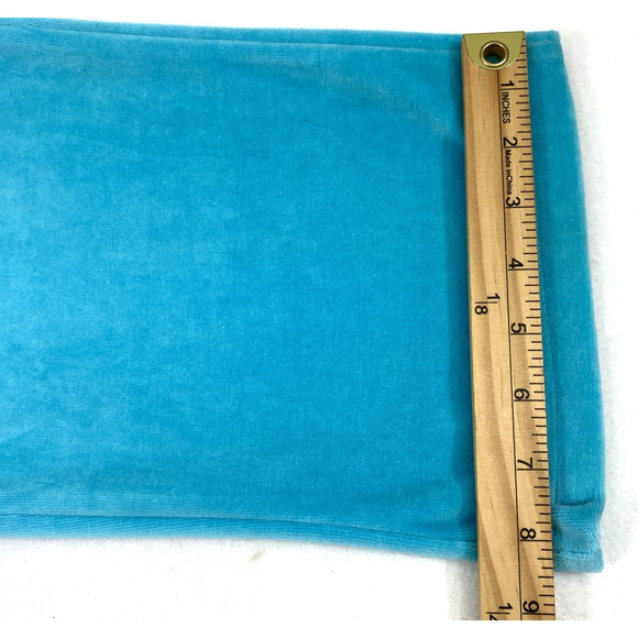 Womens Velour Pants & Zip Hoodie Jacket Size Medium Y2K Turquoise Blue Tracksuit - Picture 16 of 16